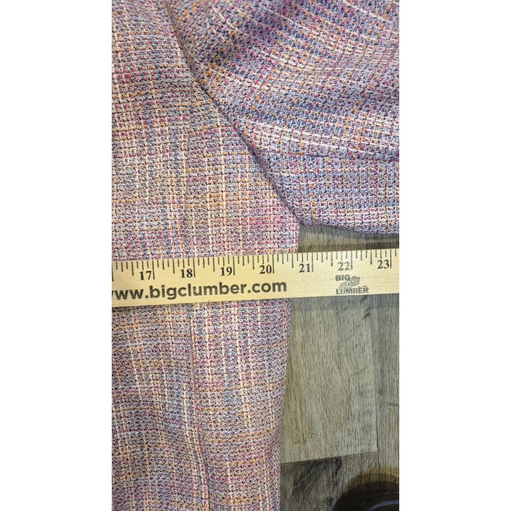 Tweed Fringe Blazer & Pink Tank Set‎ Chic Workwear Outfit Multicolor Jacket 12 - Picture 16 of 17